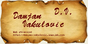 Damjan Vakulović vizit kartica